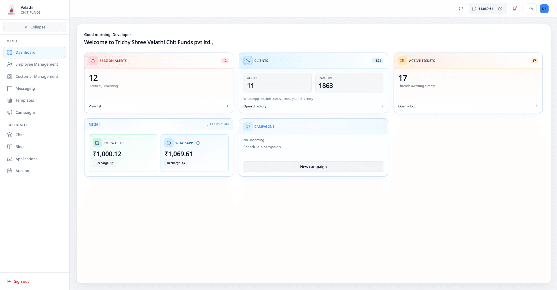 Valathi Chits Chat System - Snapshot 1